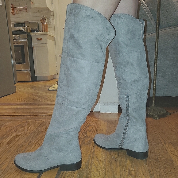 American Eagle Outfitters Shoes - AMERICAN EAGLE OVER THE KNEE BOOTS GRAY BRAND NEW!!
